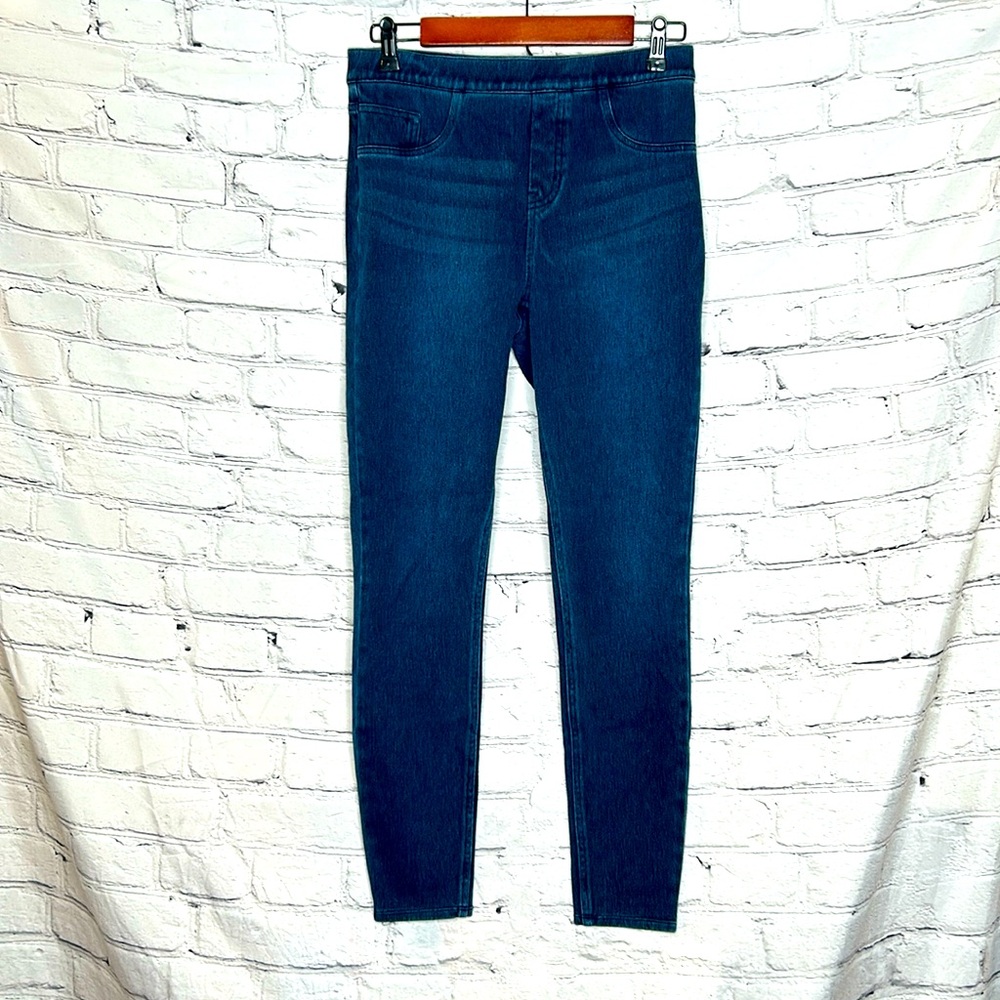 Spanx Skinny Pull-On Blue Jeans Size Medium Excellent Condition